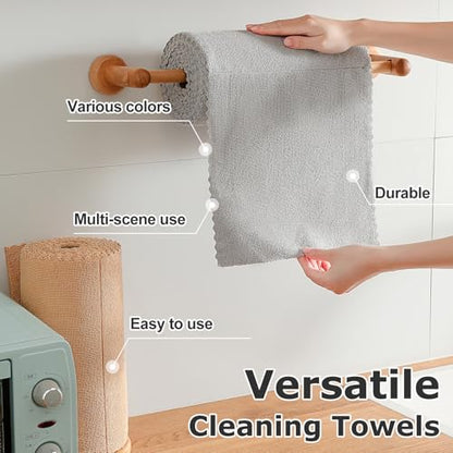 Jessy Home 80 Pack Reusable Paper Towels Grey Microfiber Cleaning Cloth Roll 12"x12" Microfiber Towels for Kitchen, Tear Away Cloth, Lint Free Rags for House,Car,Window,Cleaning Supplies - color: Ash Grey