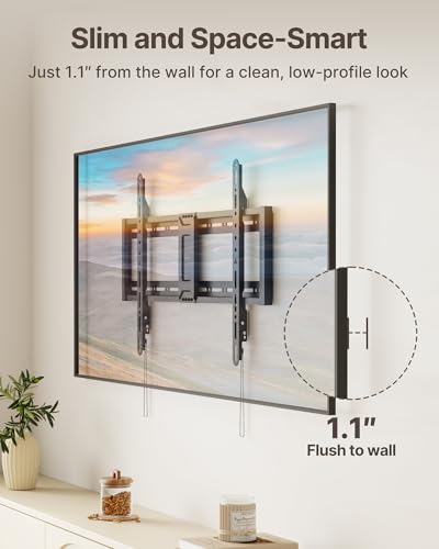 monTEK Heavy Duty Fixed TV Wall Mount for 43–95 Inch TVs, 200lbs Capacity - size: 43"-95" Fixed