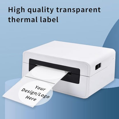 2" Round Transparent Thermal Label Stickers,Self-Adhesive Direct Thermal Labels,300 Sheets with Perforation Line in ROLL - color: Clear, size: 2 inch