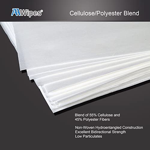 AAwipes Cleanroom Wipes Nonwoven Wipes Cellulose/Polyester Blend (Grade A, 68 Gram) 9" x 9"for Lab, Electronics, Pharmaceutical, Printing and Semiconductor Industries (Bag of 150 Pcs)