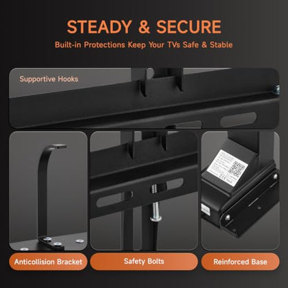 CO-Z Motorized TV Lift for 32" to 57" TVs up to 165lb & 400x400 VESA, Height Adjustable TV Stand & Wall Mount with Remote Control 30° Tilt 120° Swivel, Automatic TV Lift for Home Office - style: Upgraded 32" to 57"(120 Swivel)