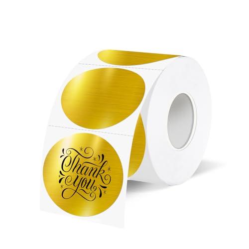 1.5 Inch Thermal Labels,Holographic Circle Direct Thermal Stickers,for Address Design DIY Logo Business(300 pcs/Brushed Gold) - color: Brushed Gold, size: 1.5 inch