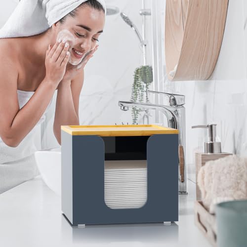 VITVITI Disposable Face Towel Holder for Clean Skin Club, Acrylic Box Gray - color: Grey