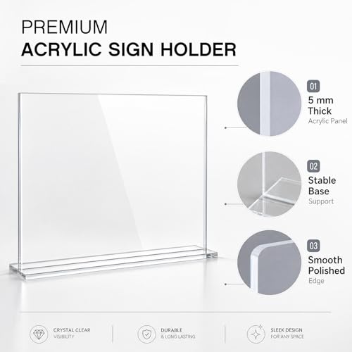 Clear Acrylic Sneeze Guard for Countertop, 24" x 18" x 3.7"