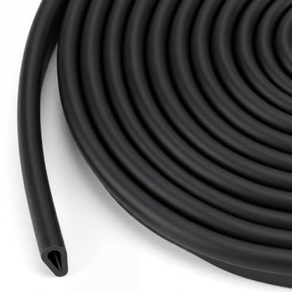 Tondiamo Rubber U Channel Edge Trim, Door Seal Strip - color: Black, size: 10.01 Feet,1/8 Inch