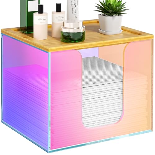 VITVITI Disposable Face Towel Holder for Clean Skin Club, Acrylic Box - color: Rainbow