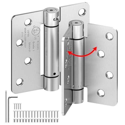 4 Inch Self Closing Door Hinges,2-Pack Spring Hinges,1/4" Radius Corners - size: 4"-2 Pack-1/4" Corner
