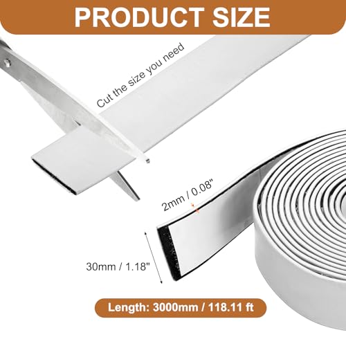 Smoke Fire Seal Strip 9.8Ft 30mm/1.18" Wx 2mm/0.08" T White - color: White, size: 9.8FT x 30mm / 1.18" W x 2mm / 0.08" T