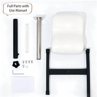 Pedicure Manicure Footrest & Pedicure Stand, Manicure Nail Care Tool, Height Adjustable with Soft Cushion, Non-Slip for Salon, Spa, Home Use, White - color: White & Black