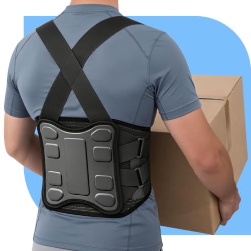 Back Brace Lumbar Support Belt for Pain Relief Men Women Work Lifting - color: Black, size: Medium