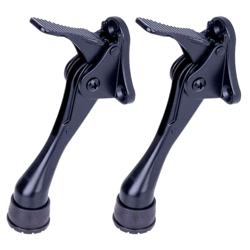 HA SHI 4 Inch Black Kickdown Door Stopper for Bottom of Doors, Heavy Duty - color: Black, size: 4 INCH X 2 PACK