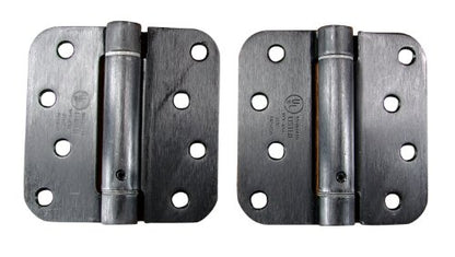 Self Closing Spring Door Hinges Oil Rubbed Bronze 4 Inch - 5/8 Radius 2-pk - color: Oil Rubbed Bronze