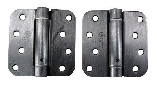 Self Closing Spring Door Hinges Oil Rubbed Bronze 4 Inch - 5/8 Radius 2-pk - color: Oil Rubbed Bronze
