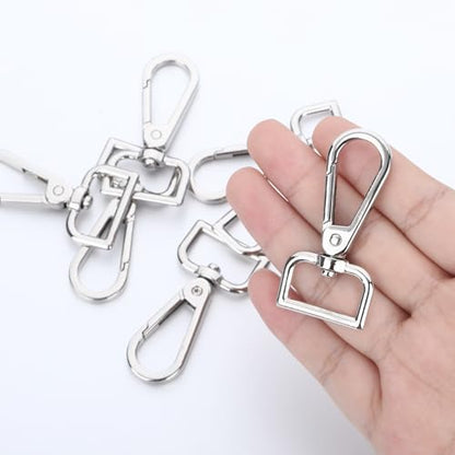 20 Pcs Metal D Ring Swivel Lobster Claw Clasp Snap Hooks Purse Hardware - color: Silver, size: 3/4 Inch