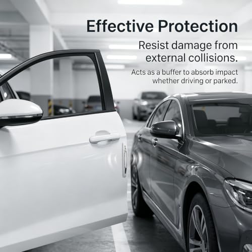 4Pcs Car Door Edge Guards, Anti‑Scratch Self‑Adhesive Protective Trim Strips, Universal Exterior Auto Accessories Compatible with Cars, Trucks, SUVs-White - color: White