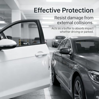 4Pcs Car Door Edge Guards, Anti‑Scratch Self‑Adhesive Protective Trim Strips, Universal Exterior Auto Accessories Compatible with Cars, Trucks, SUVs-White - color: White