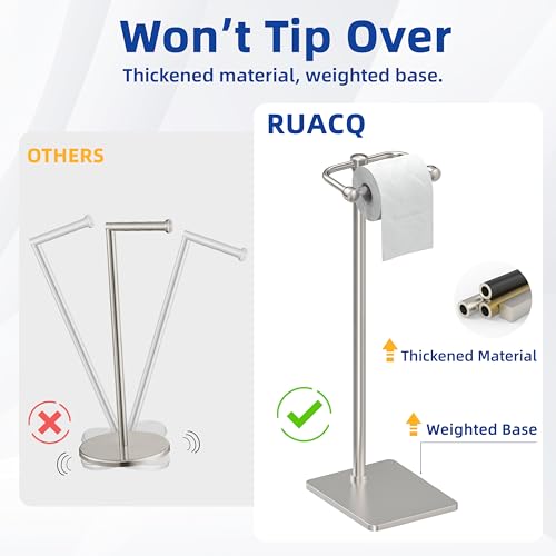 RUACQ Bathroom Toilet Paper Holder Stand, Brushed Nickel - color: Brushed Nickel
