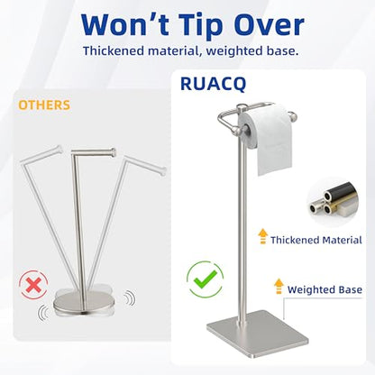 RUACQ Bathroom Toilet Paper Holder Stand, Brushed Nickel - color: Brushed Nickel