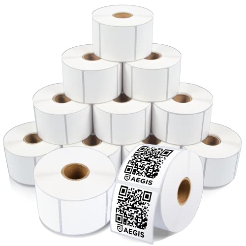 2" X 2" Square Direct Thermal Printer Labels (8400 Count, 12 Rolls) - size: 2" X 2"