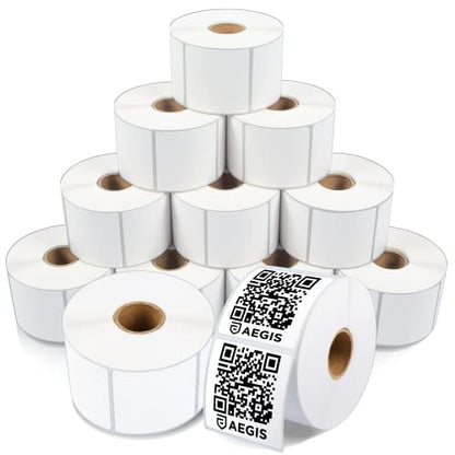 2" X 2" Square Direct Thermal Printer Labels (8400 Count, 12 Rolls) - size: 2" X 2"
