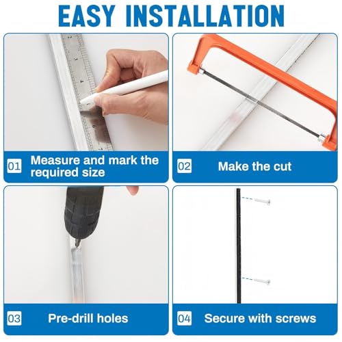 Pushglossy 4 Pcs 48inch Commercial Door Astragal Seal with Weatherstripping - size: 48 Inch