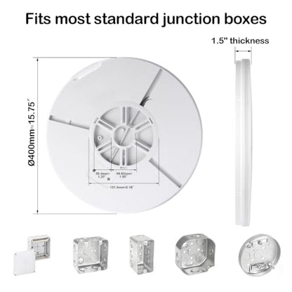 4Pack 16in LED Modern Ceiling Light White 3CCT 40W 4000LM IP54