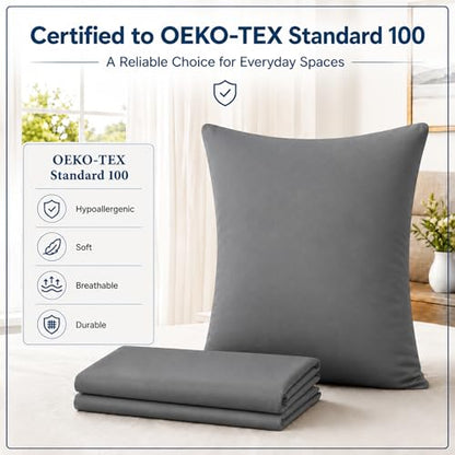 ZPECC Bulk Grey Pillow Cases Standard Size 24 Pack with Envelope Closure - color: Gray, size: Standard