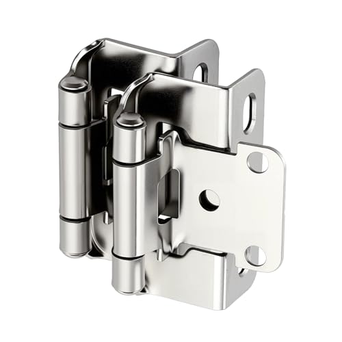 Polished Chrome Cabinet Hinges 1/2 Inch Overlay 4 Pack(2 Pairs) - color: Polished Chrome