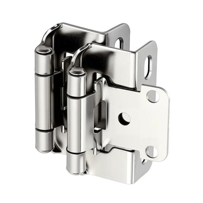 Polished Chrome Cabinet Hinges 1/2 Inch Overlay 4 Pack(2 Pairs) - color: Polished Chrome