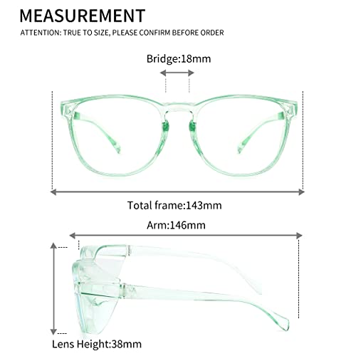 Alsenor Safety Glasses Anti Fog Goggles Protective Eyewear Blue Light Blocking Anti Dust UV Protection Glasses For Men Women (2 Pack (Pink + Jade)) - color: 2 Pack (Pink + Jade)
