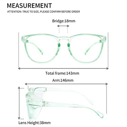 Alsenor Safety Glasses Anti Fog Goggles Protective Eyewear Blue Light Blocking Anti Dust UV Protection Glasses For Men Women (2 Pack (Pink + Jade)) - color: 2 Pack (Pink + Jade)