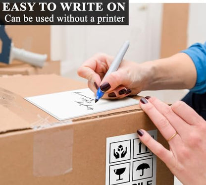 5" x 3" Thermal Labels, Fanfold Shipping Labels with Permanent Adhesive, White Printable Label Stickers for Barcodes, Addresses, Compatible with Zebra, Rollo Thermal Printer (5" x 3"-250pcs) - style: 5" x 3"-250pcs