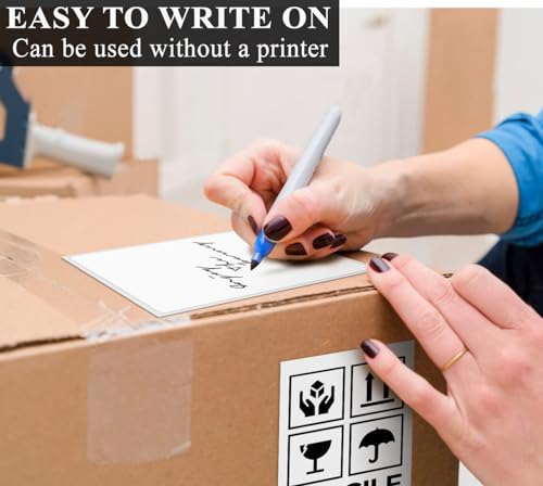 5" x 3" Thermal Labels, Fanfold Shipping Labels with Permanent Adhesive, White Printable Label Stickers for Barcodes, Addresses, Compatible with Zebra, Rollo Thermal Printer (5" x 3" - 500PCS) - style: 5" x 3" - 500PCS
