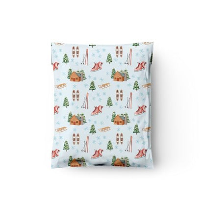10x13 (100) Winter Snow Day Christmas Designer Poly Mailers Self Sealing Waterproof Shipping Envelopes Holiday Premium Printed Bags For Small Businesses - color: Snow Day, size: 10x13