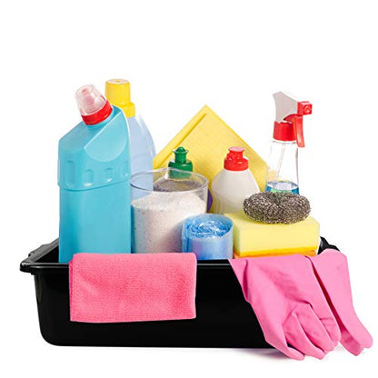 8 Liters Plastic Commercial Bus Tub Set of 4, Black Dish Pans - size: 8 L