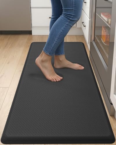 DEXI Anti Fatigue Kitchen Floor Mat Cushioned Standing Runner 48x20, Black - color: Black, size: 48"L x 20"W x 0.7"Th