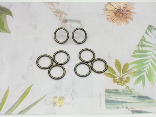 40pcs 4 Sizes O Rings Welded Strong Metal Heavy Duty Round Ring for Pet Collars Buckle Belts Strap Webbing Sewing - color: 3/4"(20mm) Gun Black 20pcs