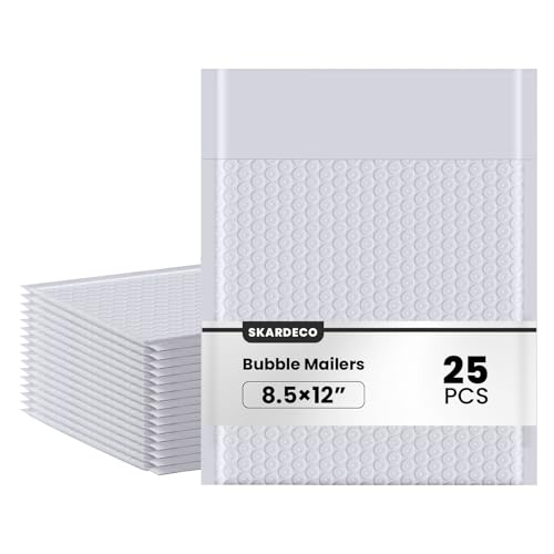 Bubble Mailers 8.5x11inch 25Pack Grey Bubble Mailers Self-Seal Padded Mailing Envelopes Bubble Opaque Padded Mailer for Small Businesses to Package and Mail Jewelry Cosmetics#2（white，grey） - size: 8.5x11-25Pc