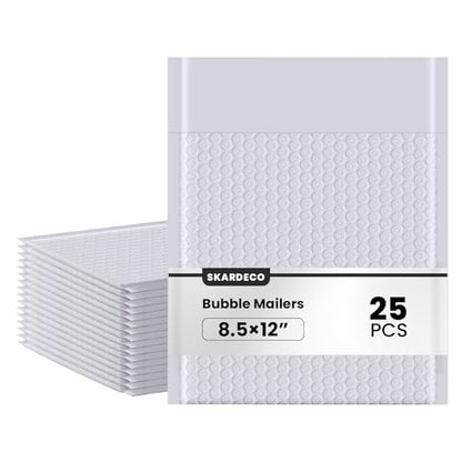 Bubble Mailers 8.5x11inch 25Pack Grey Bubble Mailers Self-Seal Padded Mailing Envelopes Bubble Opaque Padded Mailer for Small Businesses to Package and Mail Jewelry Cosmetics#2（white，grey） - size: 8.5x11-25Pc