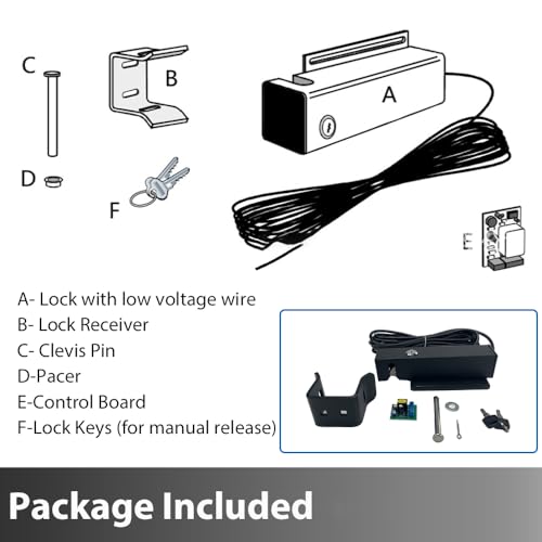 Automatic Electric Gate Lock for DC 12-24V Swing Gate Opener,Gate Operator System Device with Control Board,Lock Receiver and Lock Keys for Security Gate Door Opener Lock