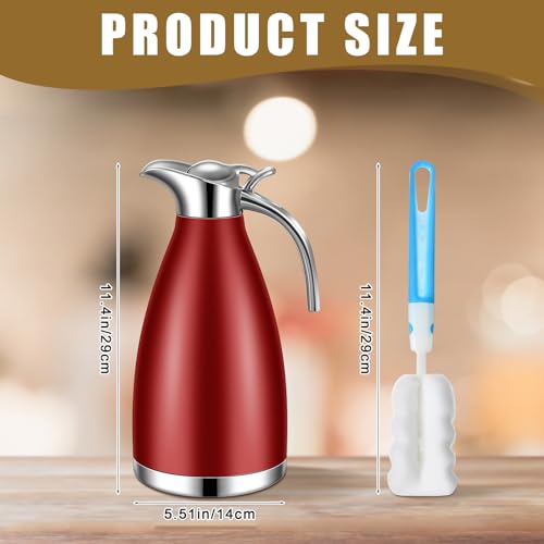 Uiifan 2 Pcs 68oz Thermal Coffee Carafe for Keeping Hot/Cold - color: Red