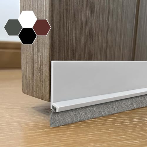 Self-Adhesive Brush Door Sweep, 39.37" L x 2" W, White Silicone - color: 53-white