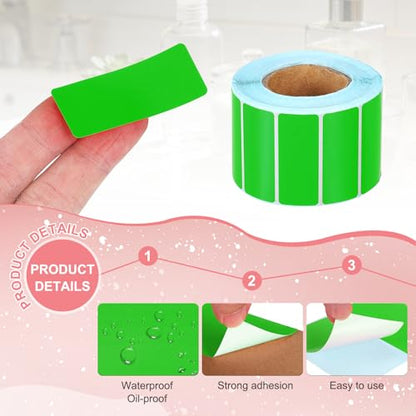 PATIKIL Thermal Labels Self-Adhesive 1x2 Green 1200Pcs - color: Green, size: 1 x 2 Inch