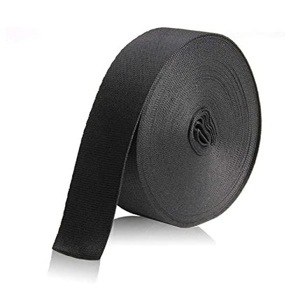 1 Inch Wide 10 Yards Black Nylon Webbing Strap，Polypropylene Straps for Bags, Hammocks, Outdoor Climbing and DIY Making Luggage Strap, Pet Collar, Backpack Repairing - color: Black-1 inch