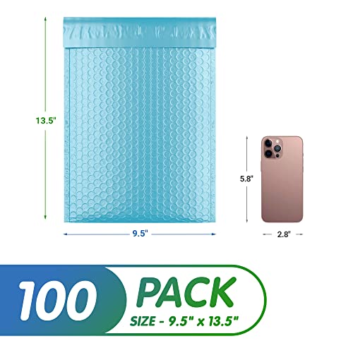 Poly Bubble Mailers, 10.5 x 16 Inch Light Blue Padded Mailers, Self Seal Shipping Envelopes, Lightweight Poly Mailer Bags, Waterproof Mailing Bags, Pack of 100 - color: Light Blue, size: 10.5" x 16" / 100 Pack