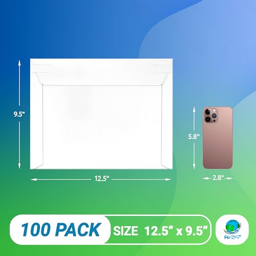 Rigid Mailers with Self-Seal, White 12.5 x 9.5 Inches, 100 Pack, 550 GSM Thick Paperboard Envelopes for Documents, Photos, CDs - color: White, size: 12.5" x 9.5" / 100 Pack