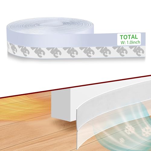 Weather Stripping Door Seal 100% Silicone, 33ft Strong Adhesive, Flexible Sealing for Gaps & Drafts, Perfect for Energy Efficiency and Weatherproofing - color: Transparent, size: 1.0 in-33ft