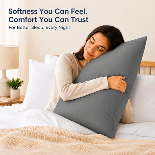 ZPECC Bulk Grey Pillow Cases Standard Size 24 Pack with Envelope Closure - color: Gray, size: Standard