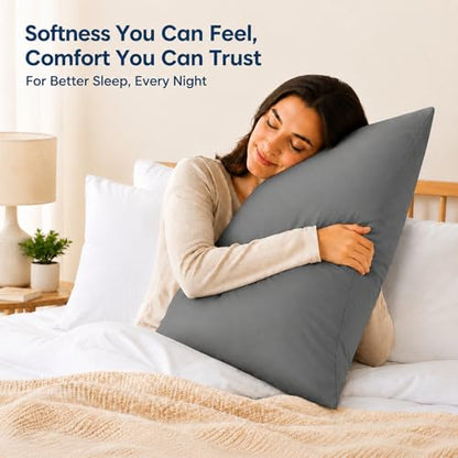 ZPECC Bulk Grey Pillow Cases Standard Size 24 Pack with Envelope Closure - color: Gray, size: Standard