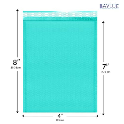 Small Teal Bubble Mailers 4x8, Poly Padded Envelopes #000, 500 Pack - color: Teal, size: 4"x8" / 500 Pack